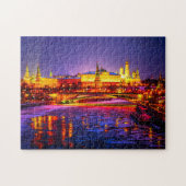 Verlichtend Moskou Kremlin in Winternacht Legpuzzel (Horizontaal)