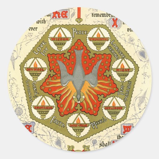 Verlichtend script voor Whitsuntide Ronde Sticker (Voorkant)