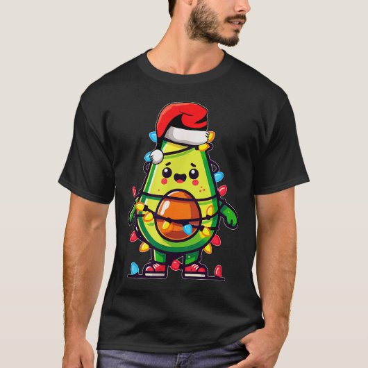 Verlichtende Avocado Lelijke Kersttrui Guacamole  T-shirt (Voorkant)