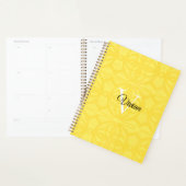 verlichtende gele batik elegante monogram naam planner (Display)