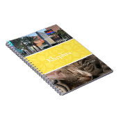 Verlichtende gele batik foto collage rand notitieboek (Rechterzijde)