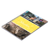 Verlichtende gele batik foto collage rand notitieboek (Linkerzijde)