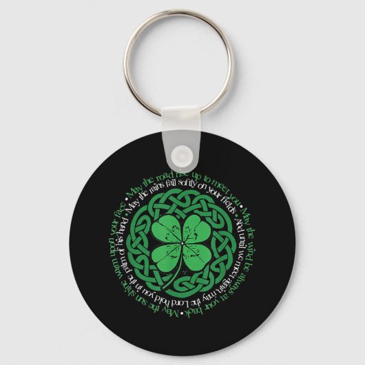 Verlichtende Keltische Knot 4 Leaf Clover St. Patr Sleutelhanger (Voorkant)