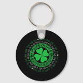 Verlichtende Keltische Knot 4 Leaf Clover St. Patr Sleutelhanger (Voorkant)