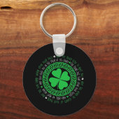 Verlichtende Keltische Knot 4 Leaf Clover St. Patr Sleutelhanger (Voorkant)