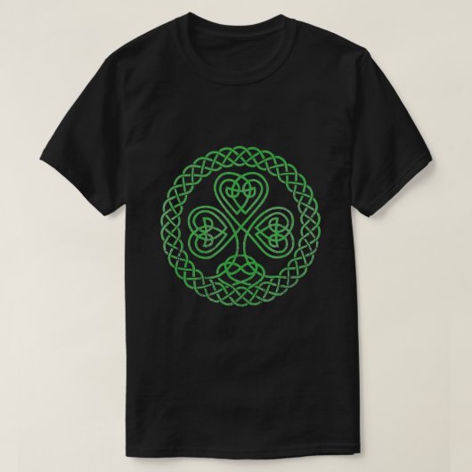Verlichtende Keltische Knot 4 Leaf Clover St. Patr T-shirt (Design voorkant)