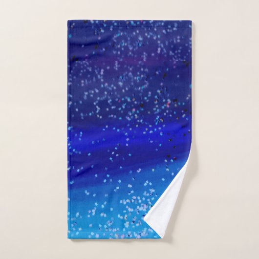Verlichtende Sparkly Blue Confetti Glitter Bad Handdoek (Handdoek)