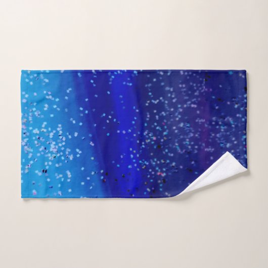 Verlichtende Sparkly Blue Confetti Glitter Bad Handdoek (Handdoek)