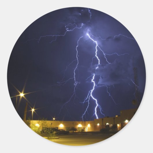 Verlichting-aanval Ronde Sticker (Voorkant)