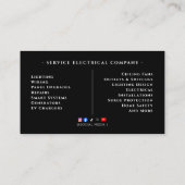 Verlichting, Bedrading, Professionele Elektromonte Visitekaartje (Achterkant)