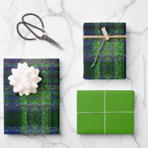 Verlichting Blauw/Groen Ontwerp Inpakpapier Vel