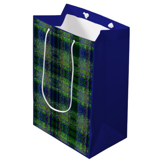 Verlichting Blauw/Groen Ontwerp Medium Cadeauzakje (Voorkant Gekanteld)
