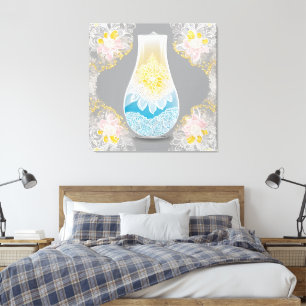 Verlichting Blue Lace AI kunst Canvas Afdruk