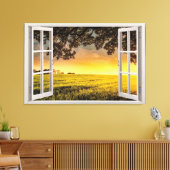 Verlichting dat je huis in een landschap ligt canvas afdruk (Insitu (Woonkamer))