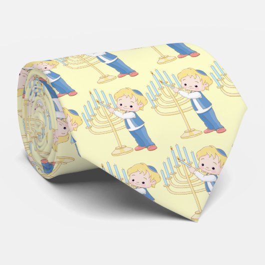 Verlichting de Menorah Stropdas (Opgerold)