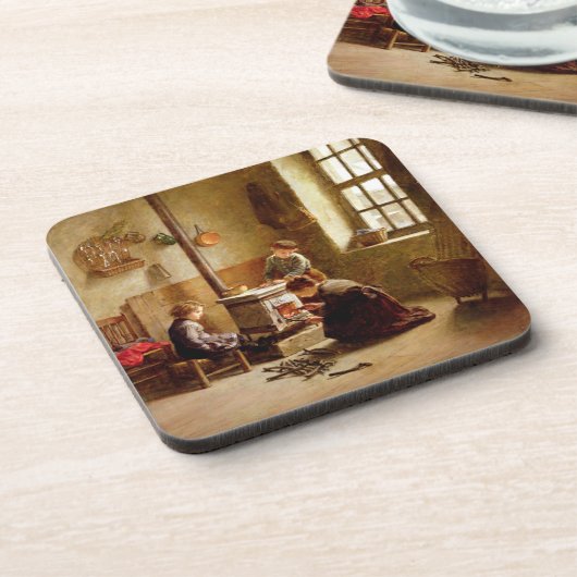 Verlichting de Stove, 1886 (olie op het paneel) Bier Onderzetter (Linkerzijde)