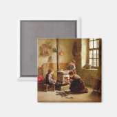 Verlichting de Stove, 1886 (olie op het paneel) Magneet (Voorkant / Achterkant)