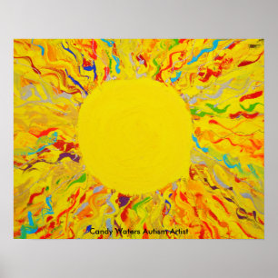 "Verlichting" door autisme kunstenaar van Snoep Wa Poster