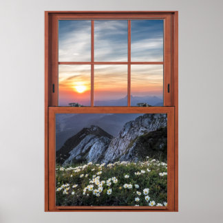 Verlichting gordelraam Daisy Mountain Poster