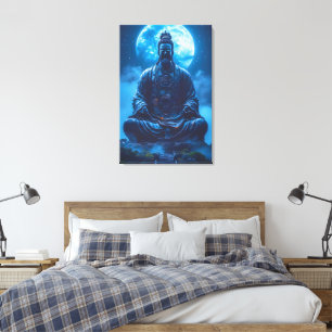 Verlichting in Blauw Canvas Afdruk