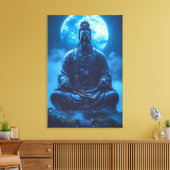 Verlichting in Blauw Canvas Afdruk (Insitu (Woonkamer))