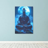 Verlichting in Blauw Canvas Afdruk (Insitu (Houten vloer))
