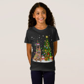 Verlichting Kerstboom Santa Belgische Malinois Hon T-shirt (Voorkant volledig)