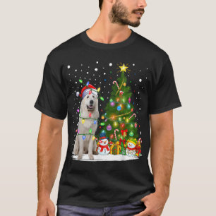 Verlichting Kerstboom Santa Grote Pyreneeën Hond C T-shirt