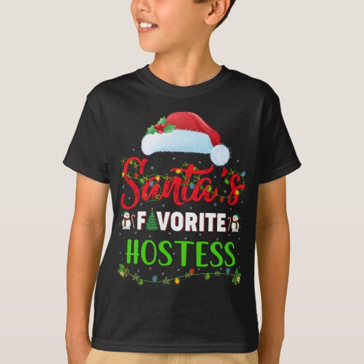 Verlichting Kerstman's favoriete gastvrouw Kerstmi T-shirt (Voorkant)