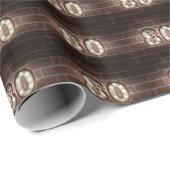 Verlichting Marquee 80e verjaardag op baksteen Cadeaupapier (Rol Hoek)