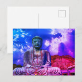 Verlichting Mediterende Boeddha Statuskleur Briefkaart (Voorkant / Achterkant)