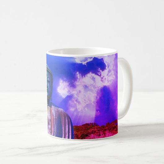 Verlichting Mediterende Boeddha Statuskleur Koffiemok (Voorkant rechts)