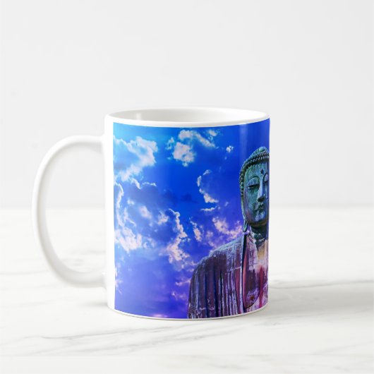 Verlichting Mediterende Boeddha Statuskleur Koffiemok (Links)