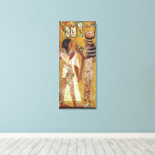 Verlichting met de plaatsing van de godin Hathor Canvas Afdruk (Insitu (Houten vloer))