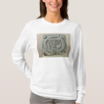 Verlichting met een menorah t-shirt<br><div class="desc">De hulpverlening van de Joodse School,  die een menorah weergeeft,  van Umm Qeis (Ancient Gadara) Jordan (basalt) in het Louvre,  Parijs,  Frankrijk. De reliëf die een menorah afschilderde,  uit Umm Qeis (Oude Gadara) Jordanië,  werd in de zesde eeuw gecreëerd.</div>