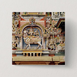 Verlichting met Shiva- en Parvati-ritsen Vierkante Button 5,1 Cm