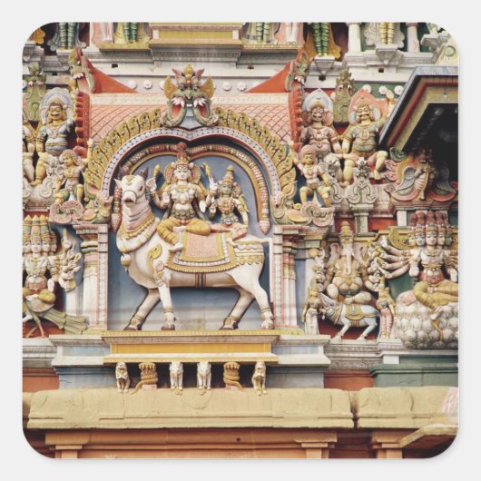 Verlichting met Shiva- en Parvati-ritsen Vierkante Sticker (Voorkant)