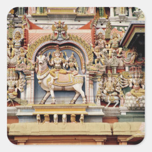 Verlichting met Shiva- en Parvati-ritsen Vierkante Sticker