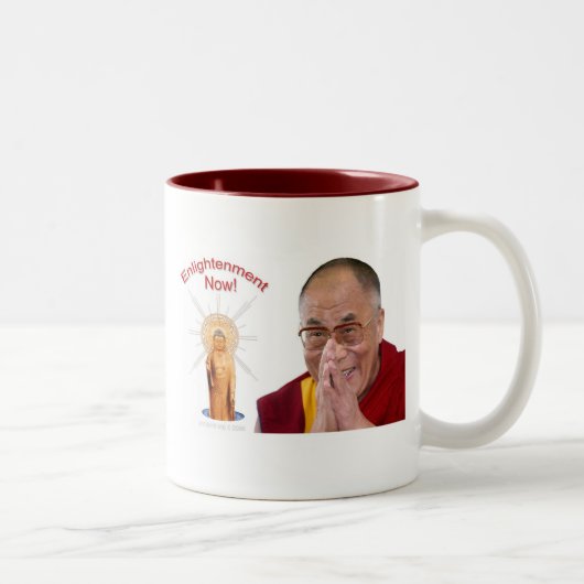 Verlichting nu! - Dalai Lama Tweekleurige Koffiemok (Rechts)
