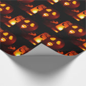 Verlichting pompoen Halloween inpakpapier (Hoek)