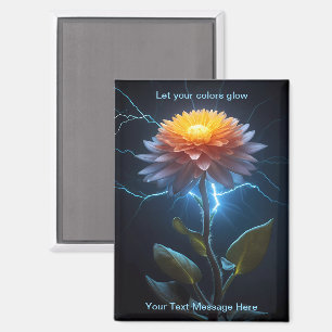 Verlichting Radiant Neon Glow Flower Art Magneet