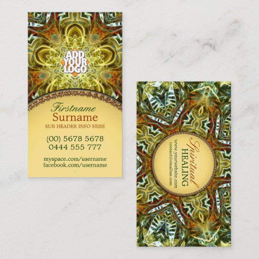 Verlichting Star New age Visitekaartje (Voorkant / Achterkant)