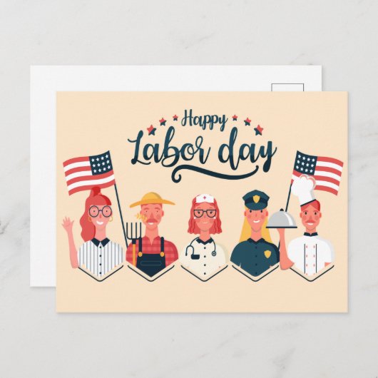 VERLICHTING VAN DE ARBEIDSDAGEN BRIEFKAART (Voorkant / Achterkant)