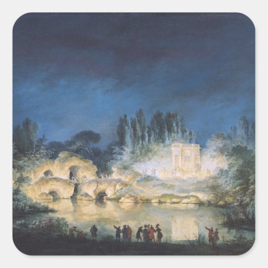 Verlichting van de Belvedere op de Vierkante Sticker (Voorkant)