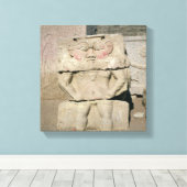 Verlichting van de Egyptische huisgod, Bes Canvas Afdruk (Insitu (Houten vloer))