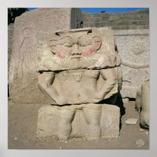 Verlichting van de Egyptische huisgod, Bes Poster