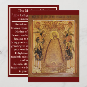 Verlichting van de geest Moeder van God gebedskaar Bedankkaart
