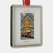 "Verlichting van de kerstboom in de Hoorn" Metalen Ornament (Rechts)