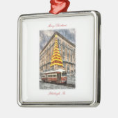 "Verlichting van de kerstboom in de Hoorn" Metalen Ornament (Links)