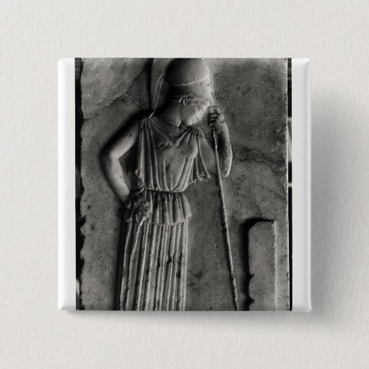 Verlichting van de Mourning Athena, c.460 Vierkante Button 5,1 Cm (Voorkant)